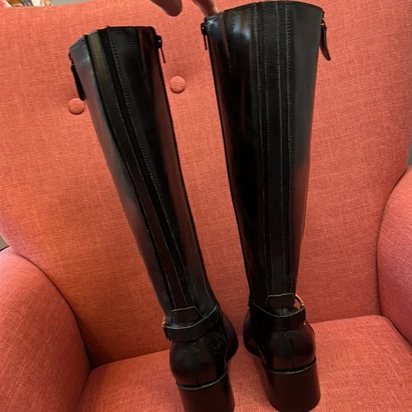 CARVELA BLACK‎ LEATHER RIDING BOOTS - Picture 4 of 10